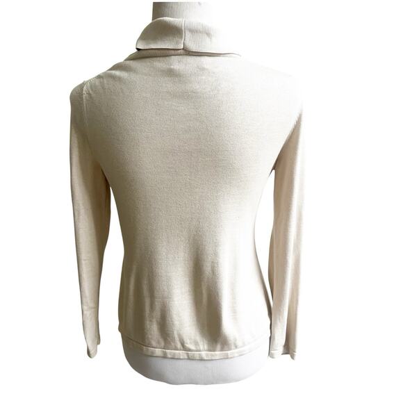 Nieman Marcus Women’s Silk Cashmere Blend Wrap Sweater Cream Size Small - Picture 4 of 13